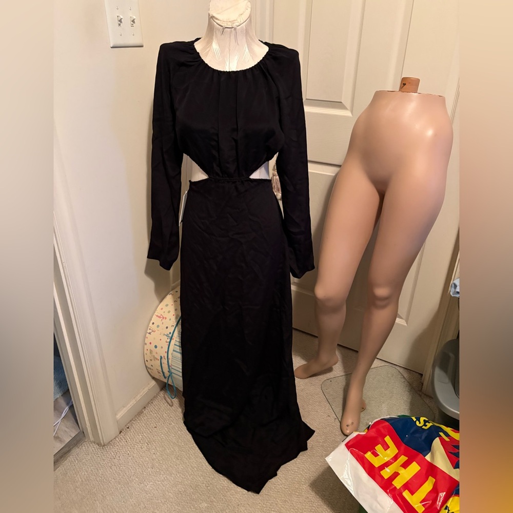 Juan Carlos Orbando Elegant Black Maxi Dress gown day to evening NWT $2238 silk